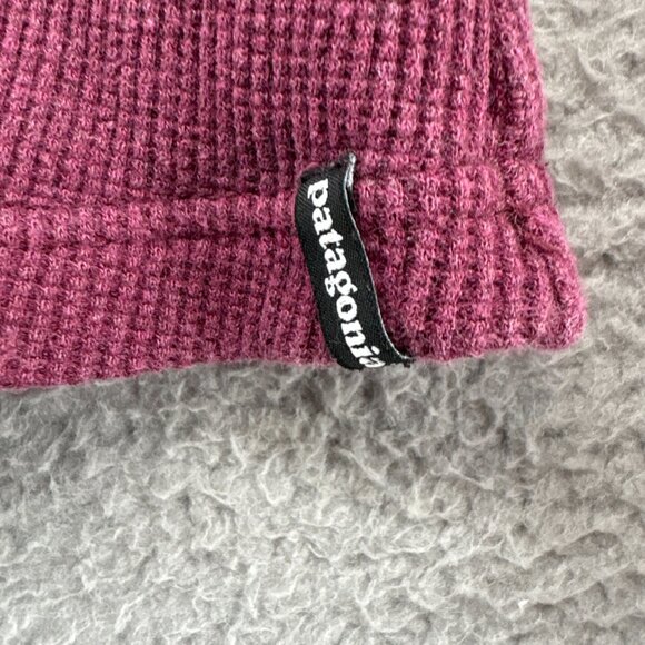 Patagonia Organic Cotton Waffle Henley Long Sleeve Top Small Mauve Raisin - Picture 4 of 9